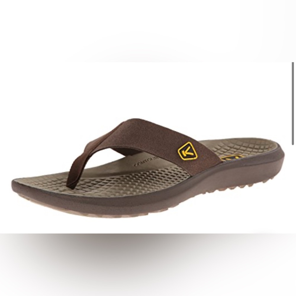 KEEN Men’s Kona Flip flop Sandals / contour arch /brown / Size 12 - Picture 3 of 13